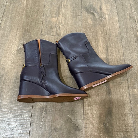 Franco Sarto Purple Etta Pointed Toe Wedge Booties Ankle Boots Size 5.5M Western - Picture 11 of 14